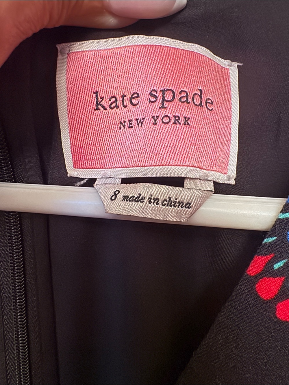 Kate Spade Black Fit & Flare Dress with Red, Blue & Turquoise Medallion Print - Picture 6 of 8